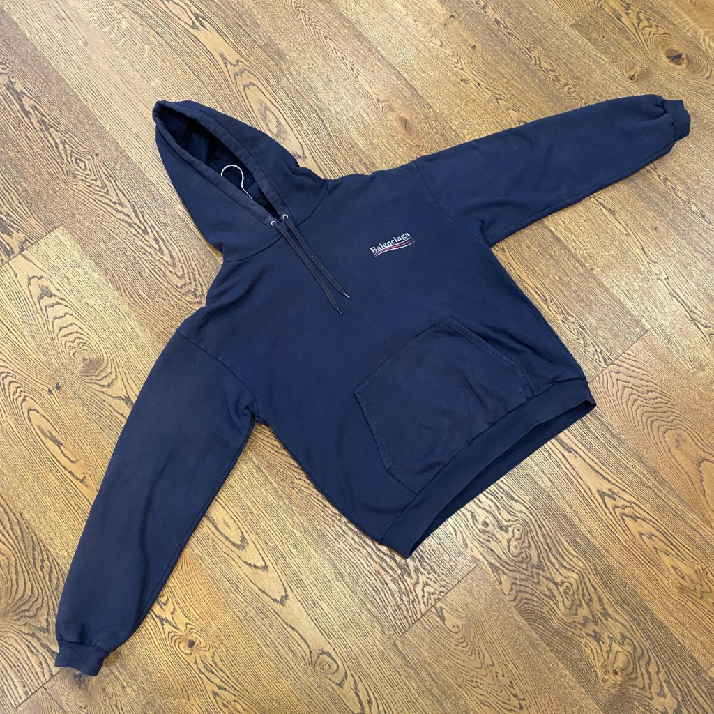 Balenciaga Navy Blue Campaign Hoodie - Image 2