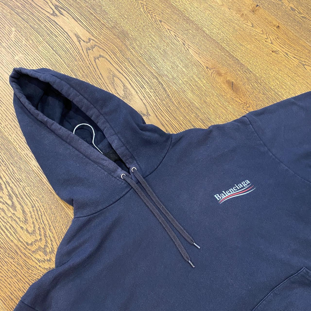 Balenciaga Navy Blue Campaign Hoodie - Image 3