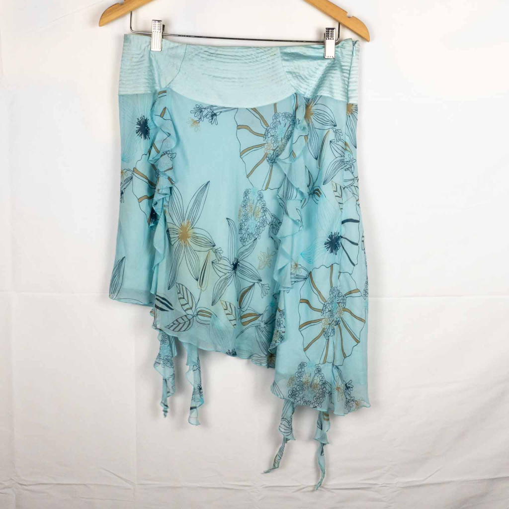 Vintage Bebe Silk Ruffled Skirt