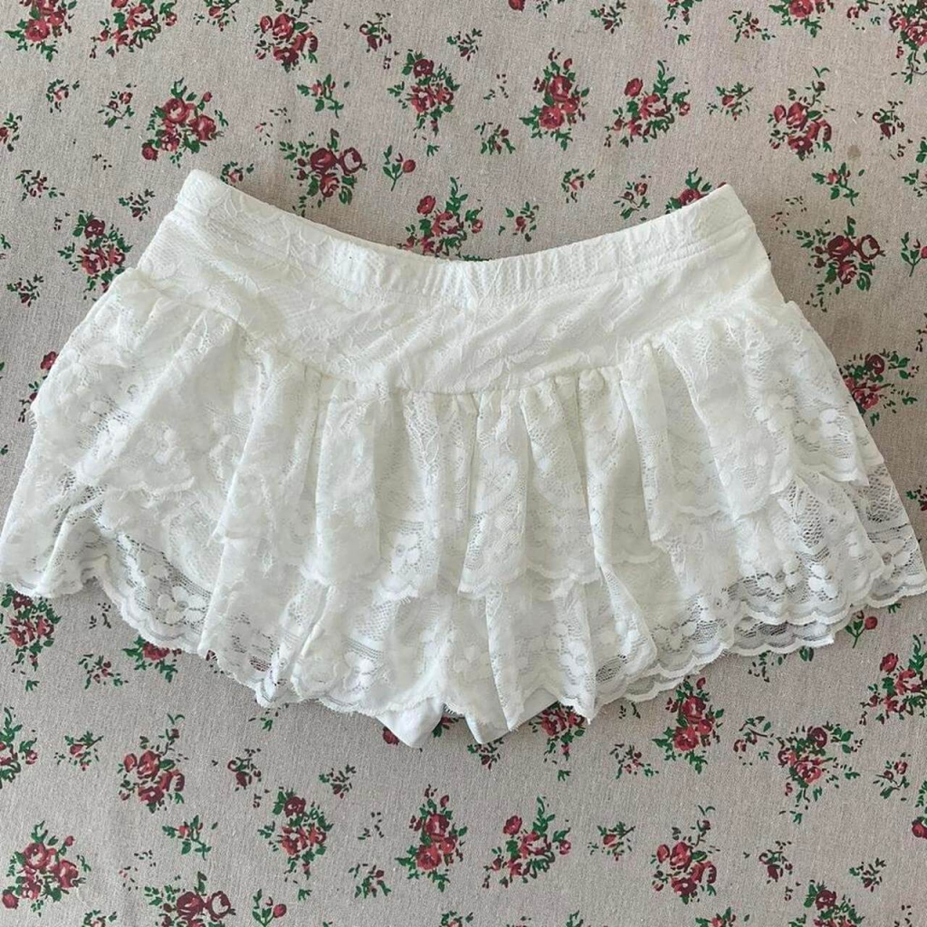 Adorable White Lace Micro Skirt