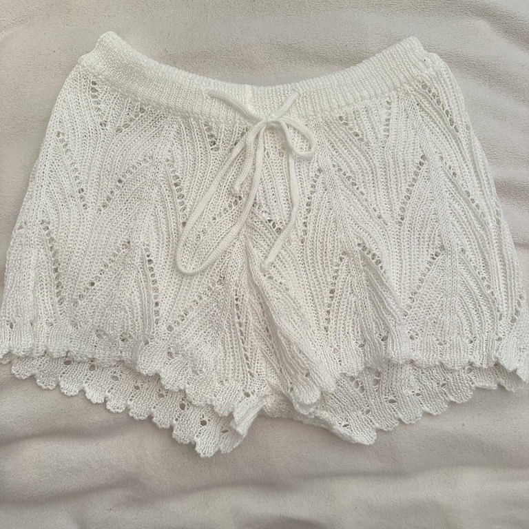 White crochet shorts