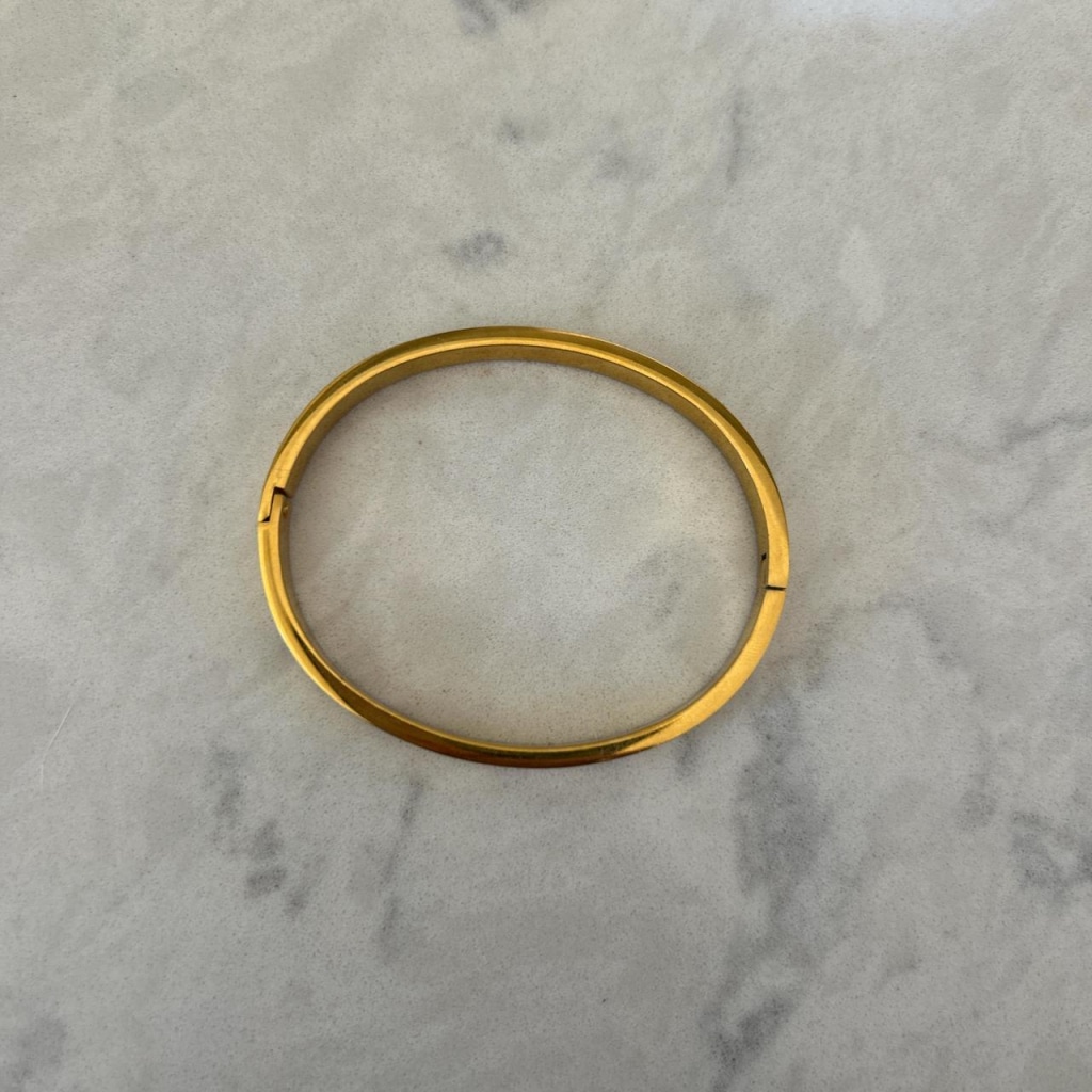 gold plated bangle with white diamonds gems - Image 6