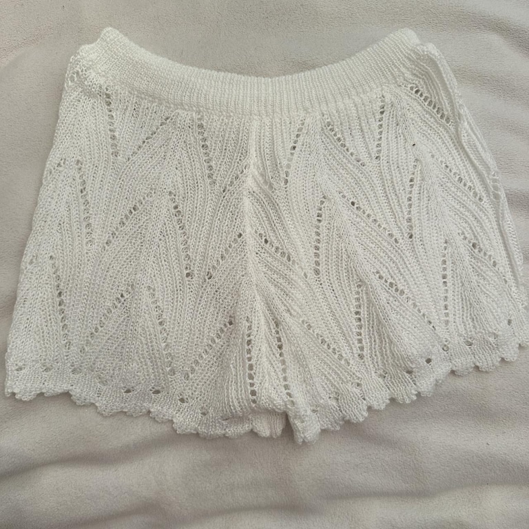 White crochet shorts