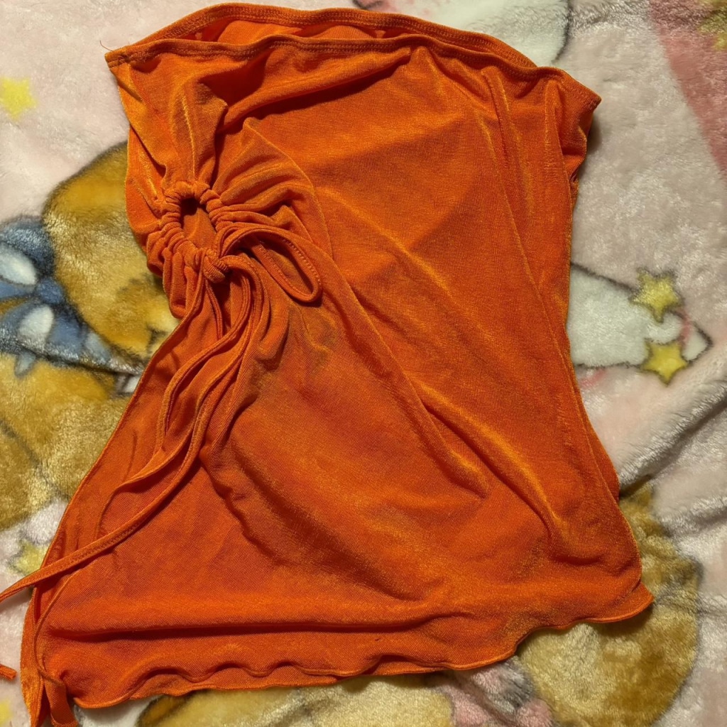Asymmetrical Hem Strapless Top