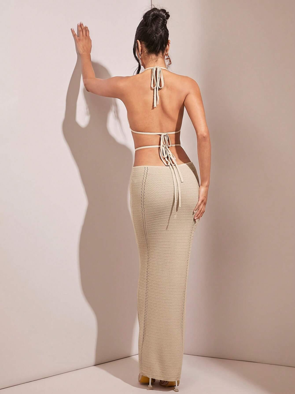 White Fox Crochet Maxi Dress