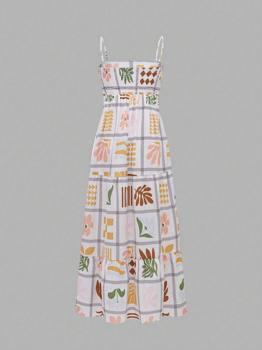 Vintage Print Maxi Dress