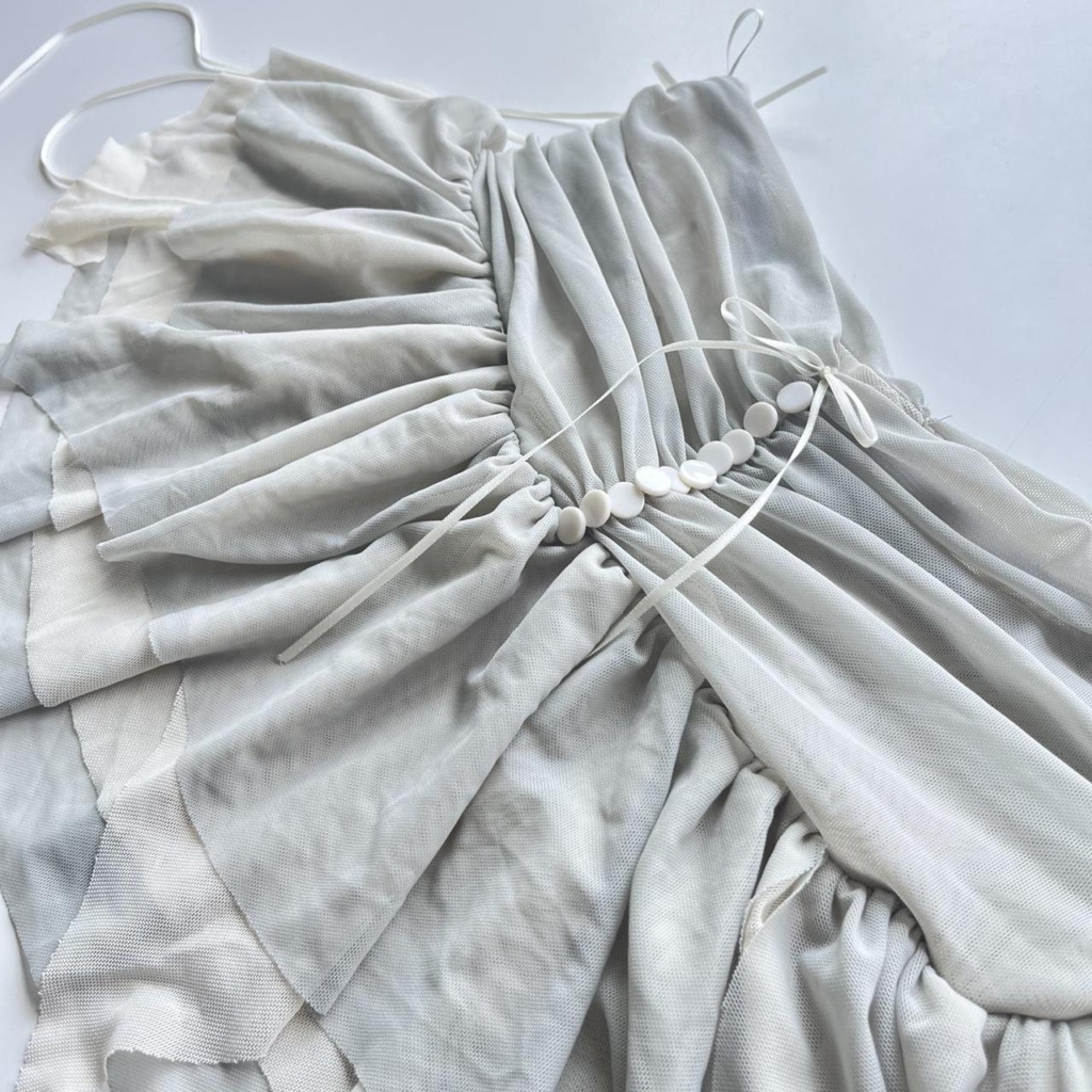BALLET BABE GREY RUFFLE MINI SKIRT