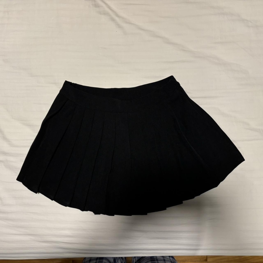 Black Pleated Mini School Girl Skirt
