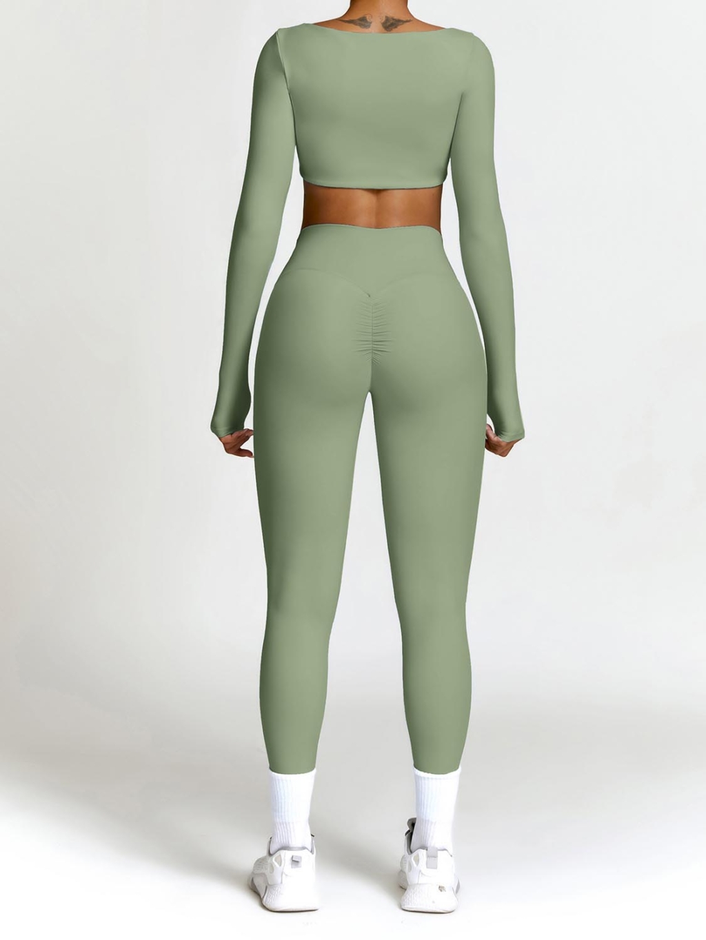 2-piece Long-sleeve Crop & Leggings Set - Image 6
