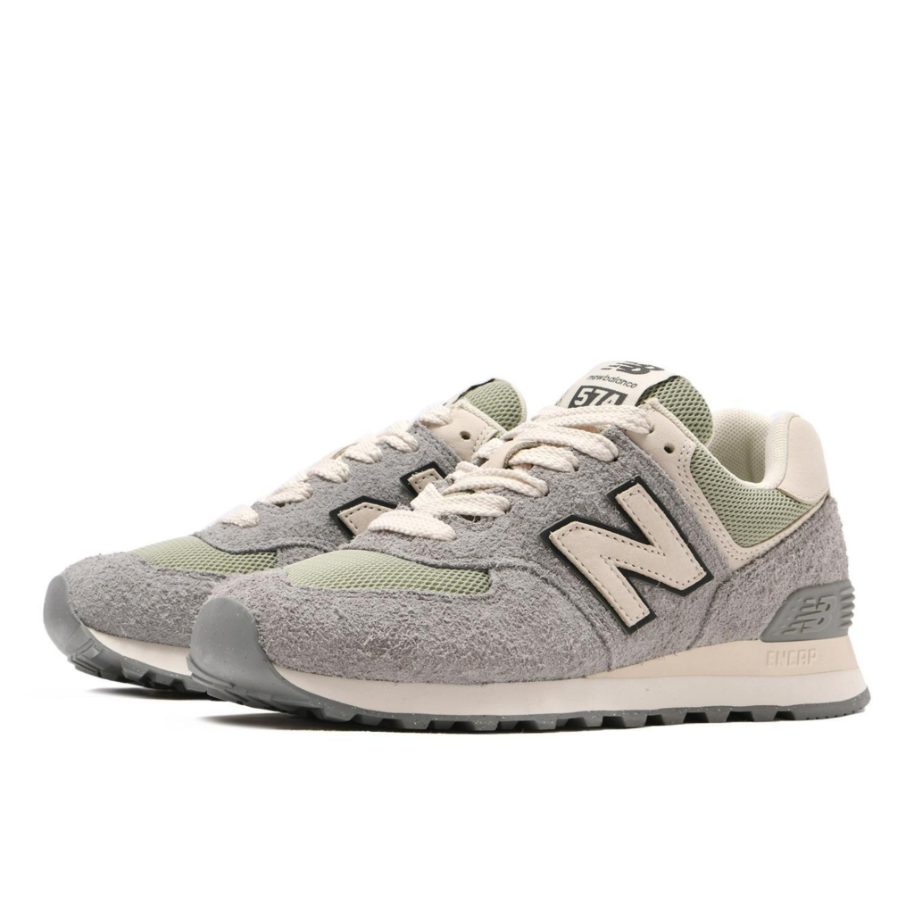 New Balance 574 Slate Grey Olivine Linen