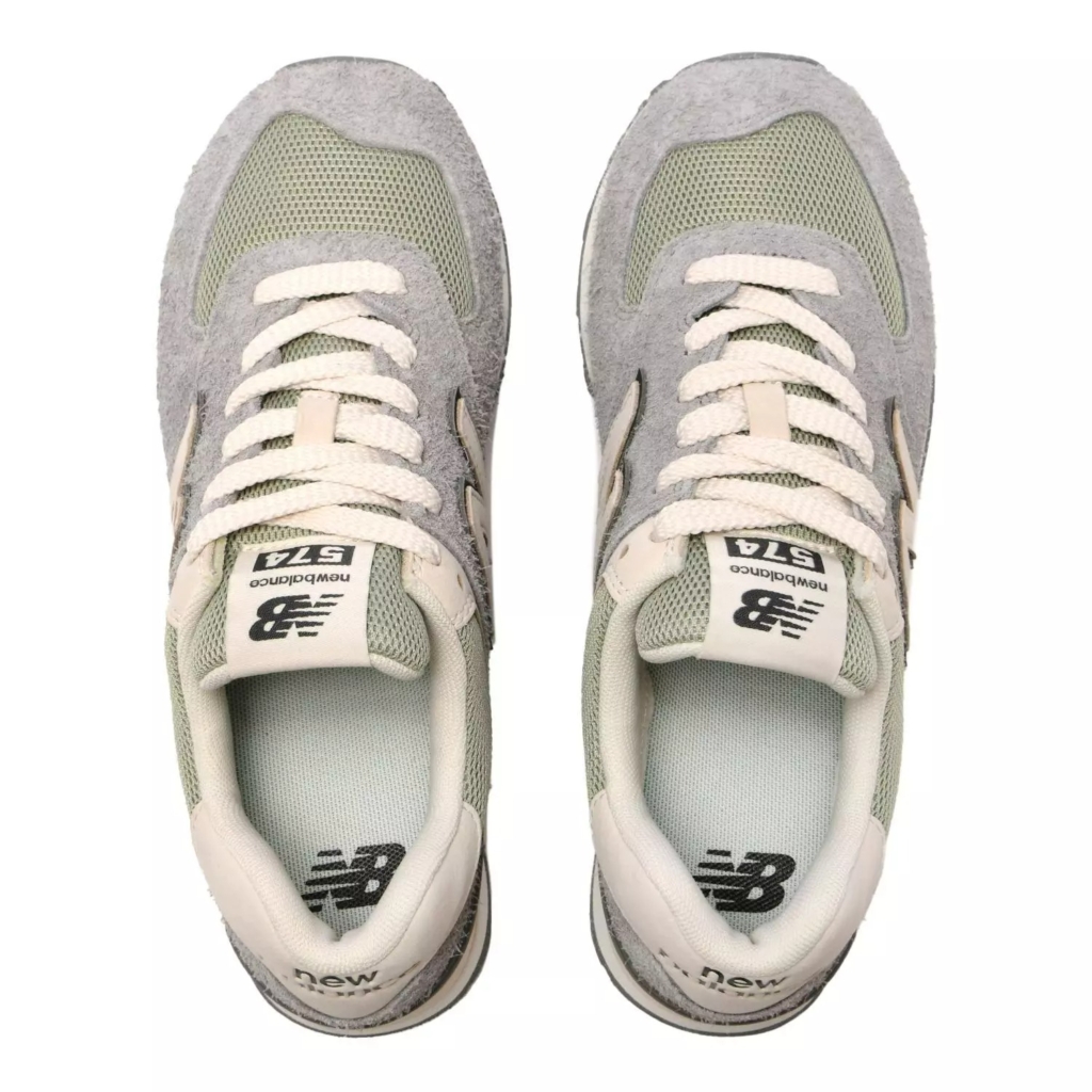 New Balance 574 Slate Grey Olivine Linen
