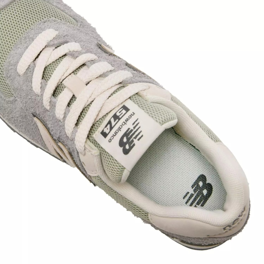 New Balance 574 Slate Grey Olivine Linen - Image 7