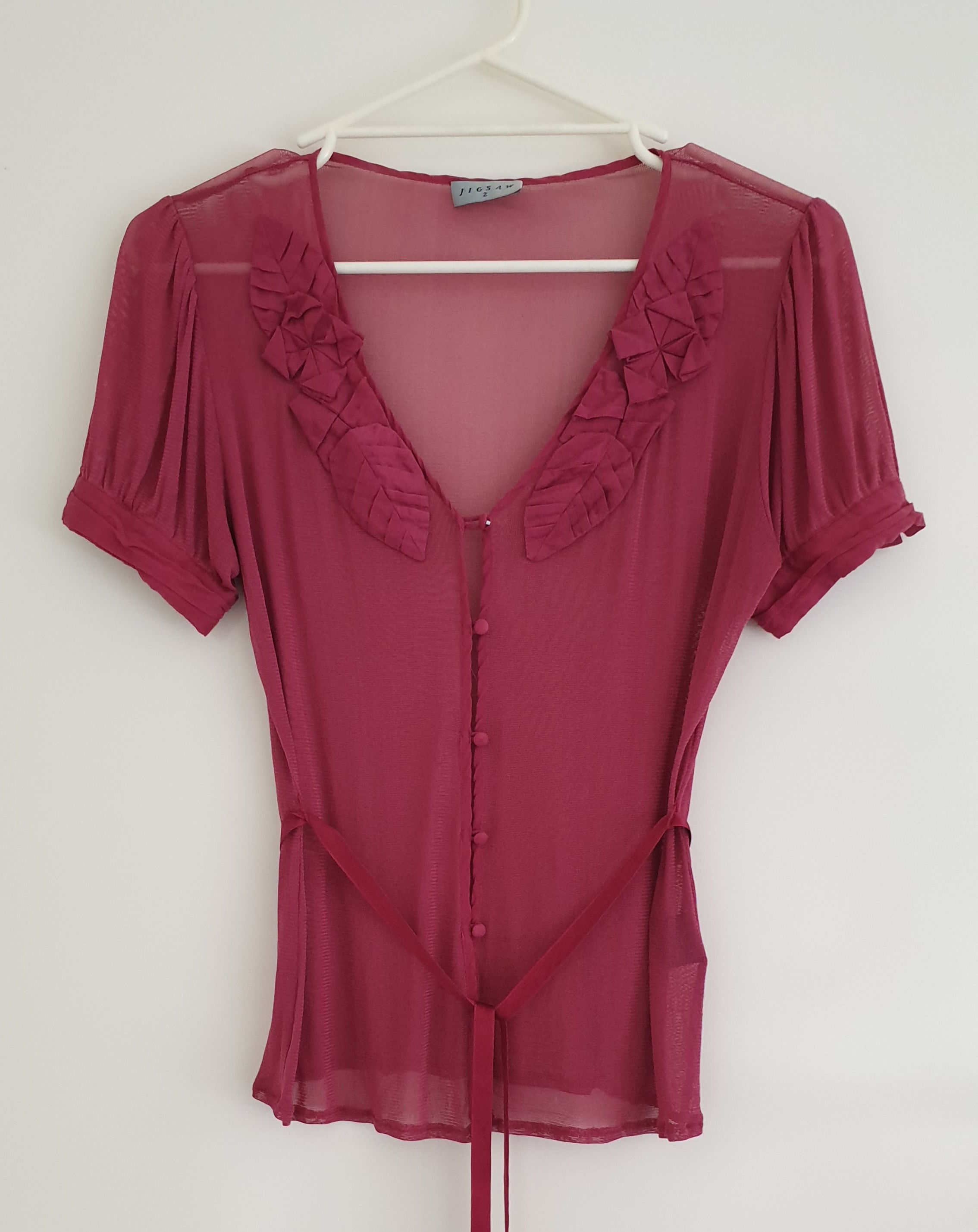 Jigsaw Pink button-up top