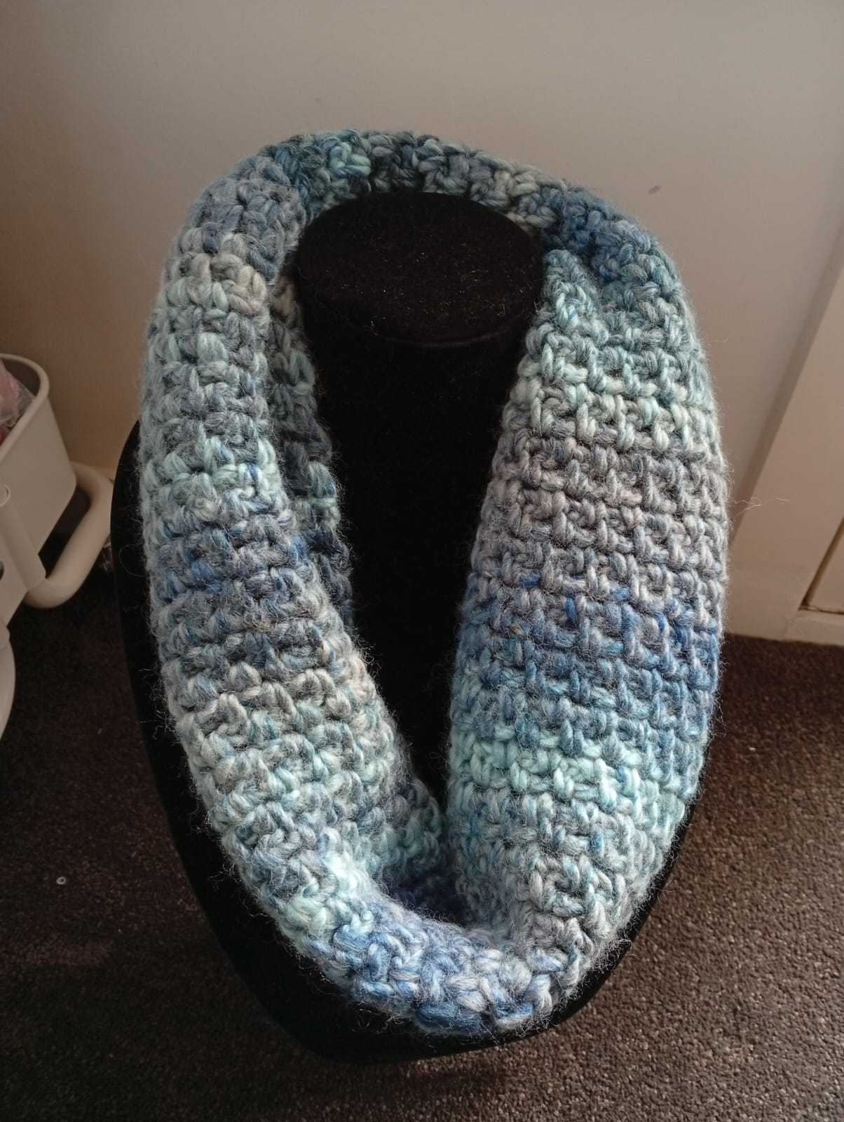 handmade crochet rainy days neckwarmer