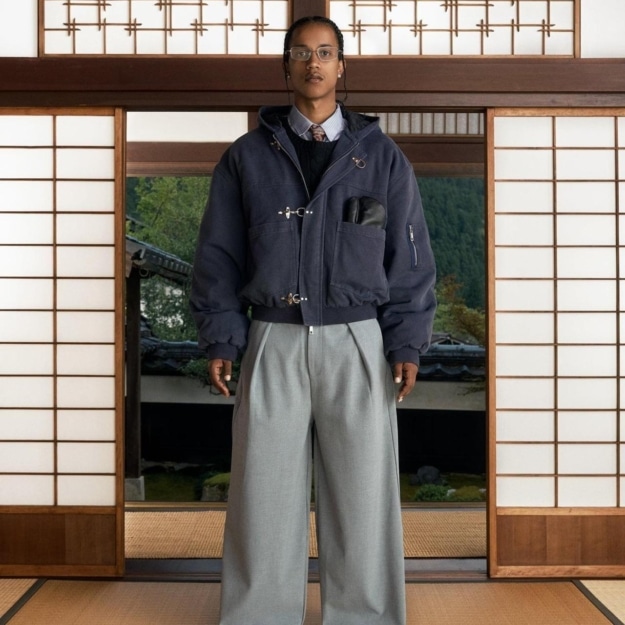 Shinzo Brand Shige 15oz Navy Canvas Clasp Bomber Jacket • Bushpop